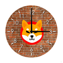 Load image into Gallery viewer, Shiba Inu Wood Wall Clock - Brick Edition
