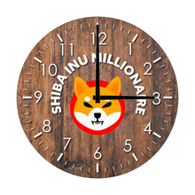 Load image into Gallery viewer, Shiba Inu Millionaire Wood Wall Clock - Walnut Edition
